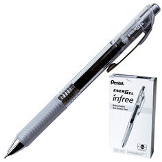 Ручка гелевая автоматическая Pentel Energel Infree черная толщина линии 0.25 мм, 1175438
