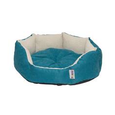 Лежак для животных FOXIE Colour Real 50х48х13см c двухсторонним матрасом морская волна