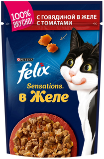 Влажный корм Felix Sens говядина с томатом для кошек 75 г