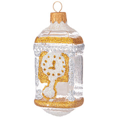 Ёлочное украшение "часы-тумба"прозрачная серия в подарочной упаковке выота=11см KSG-140-29 No Brand