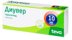 Диувер таблетки 10 мг 20 шт. Teva