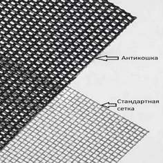 Москитная сетка Агат антикошка, рулон 1.6х30, серая 6302.16