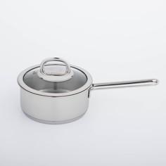 Ковш SAFIA, 1,2 л, d=16 см, стеклянная крышка, металлическая ручка Kukmara