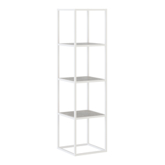 Стеллаж этажерка 4 х ярусная Лофт НАЙДИ белый лдсп-серый 154,6x40x40