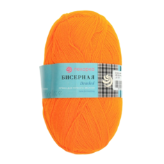 Пряжа Бисерная 100% акрил 450м/100гр (485-Жёлтооранжевый) Пехорка