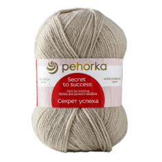 Пряжа Секрет успеха 100% шерсть 250м/100гр (254-Пепел) Пехорка