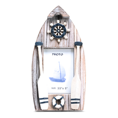Фоторамка классическая настольная Liansheng Лодка бежевая 13,5x2,5x27 см
