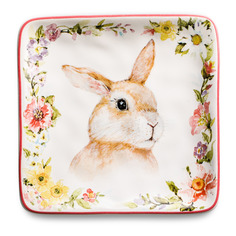 Тарелка пирожковая квадратная Certified Int Весенний сад Кролик 15 см