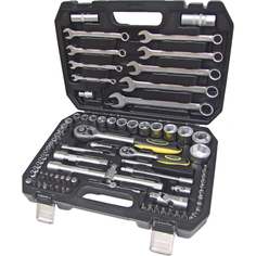 Набор инструмента ЭВРИКА 1*4"&1*2", DR, 6-гранный, 82 предмета ER-80082