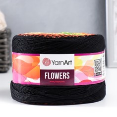 Пряжа "Flowers" 55% хлопок, 45% полиакрил 1000м/250гр (267 разноцветный) No Brand