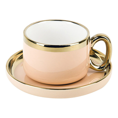 Чайные пары Nouvelle Home Royal Line чашка с блюдцем персиковые
