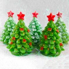 Силиконовая форма для мыла Ёлка со звездой No Brand