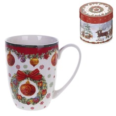 Кружка "Новогодний венок", 375 мл, L12 W8,5 H11 см, в подарочной коробке 743301 No Brand