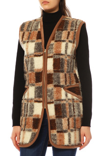 Утепленный жилет женский Alwero ЖИЛЕТ TATRA КЛЕТКА КОРИЧНЕВЫЙ коричневый XL