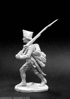 CHM-54221М. Рядовой мушкетерских полков, Россия 1799 г. 54 мм. Материал - белый металл. Chronos Miniatures
