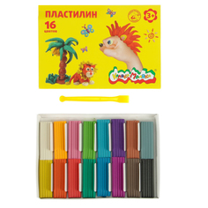 Пластилин 16 цветов 240 г Каляка-Маляка со стеком 2371049