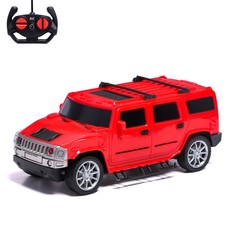 Машинка р/у Внедорожник, 1:18, свет, работает от батареек, красный No Brand