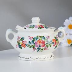 Сахарница «Гости» с ложкой No Brand