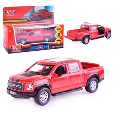 Модельки машин Технопарк Ford F150 Raptor 12 см, открываются двери, красный