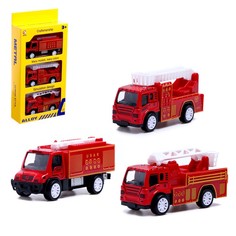 Игрушечная машинка Пожарная бригада, инерционные, 3 штуки No Brand