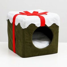 Домик для животных "Новогодний", 40 х 40 х 40 см Пижон