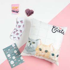 Подарочный набор Этель Cats подушка-секрет, 40х40 см и аксессуары