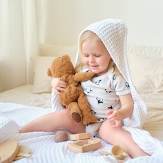 Полотенца для новорожденных Крошка Я вафельное Boho 120х120 см, белый