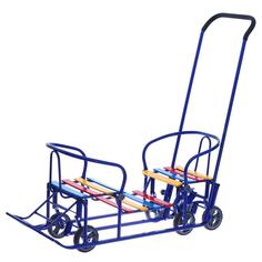 Санки-коляска «Погодки Универсал 1», цвет синий Galaxy