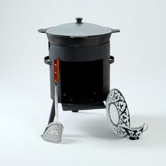 Шафран 5 шт, казан 10 л, печь под казан, соусник, ляган 28 см, шумовка 45 см