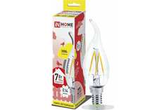 IN HOME Лампа светодиодная LED-СВЕЧА НА ВЕТРУ-deco 7Вт 230В Е14 3000К 630Лм прозрачная 469