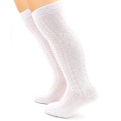 Гольфы детские ажурные, цвет белый, размер 22 (10-12 лет) Hobby Line