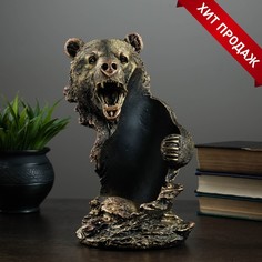 Подставка под бутылку "Медведь" бронза 15х16х25см Хорошие сувениры