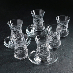 Сервиз чайный «Ассоль», 12 предметов: стакан чайный 160 мл 6 шт, блюдце 6 шт Gi Dglass