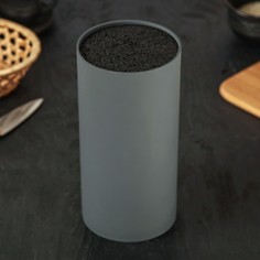 Подставка для ножей с наполнителем «Нео», 22×11 см, покрытие Soft-touch, цвет серый No Brand