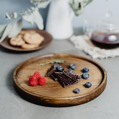 Поднос из натурального кедра Mаgistrо, 25×2,8 см, цвет шоколадный Magistro