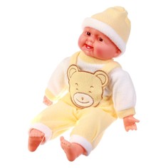 Мягкая игрушка Кукла жёлтый костюм, хохочет No Brand
