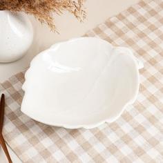 Салатник "Листок", белый, 500 мл Керамика ручной работы