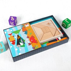 Игрушка развивающая "Тангарам" 4,2×31,5×19,5 см, 15 карточек No Brand