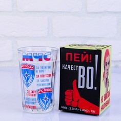 Стакан гранёный в подарочной упаковке "МЧС" 250 мл No Brand