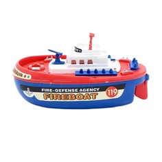 Детский корабль «Пожарная лодка», работает от батареек, брызгает водой No Brand