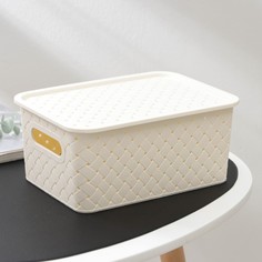 Корзина для хранения с крышкой Виолет Береста 3 л 23,5×17,3×10,5 см слоновая кость Violet