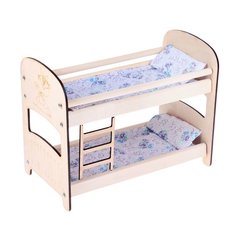 Кроватка классическая №3 «2-х ярусная», с постельным бельём Марич