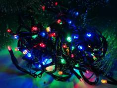 Гирлянда ТМ "Bikson" нить 100LED, 8,5м, мульти, 4 реж, зелён провод, арт. WWK31114 Волшебные подарки