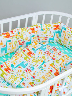 Комплект для прямоугольной, овальной и круглой кроватки Sweet Baby Жирафы, 4 предмета