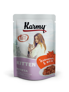 Влажный корм для кошек Karmy, телятина, 24шт по 80г