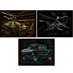 Набор гравюр LORI Техника 18х24 см; 3 шт в наборе; Им-022