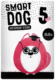 Пеленки впитывающие для собак SMART DOG 60x90 см, 5 шт