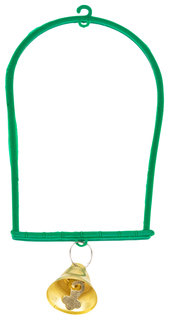 Качели для птиц Yami-Yami, Кольцо, с колокольчиком, изумрудные, 8,5x13,5x18 см