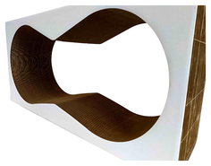 Когтеточка-волна для кошек Pet-it Cat Lounge, гофрокартон, белая, M, 65х25х22 см