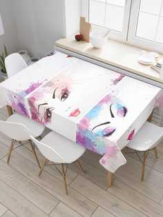 Скатерть прямоугольная JoyArty "Пятнистые взгляды" из сатена, 180x145 см